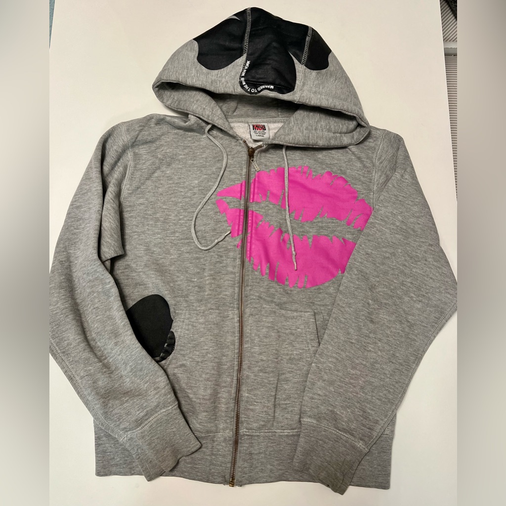 Rare Married To The Mob Lips Zip Up Hoody L